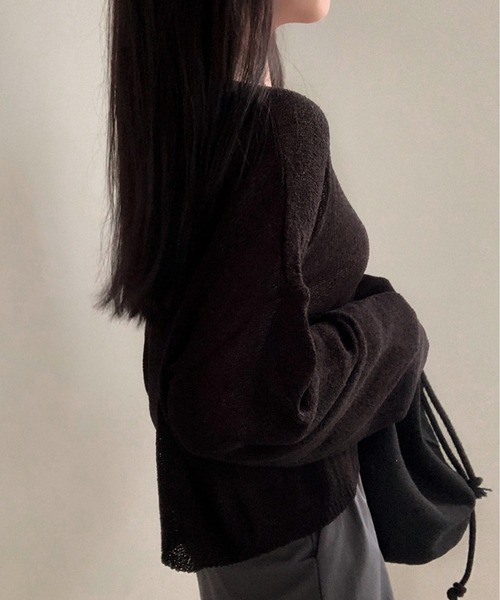 Chick（チック）の「カラーシアーニット（ニット/セーター・レディース・ブルー/ブラック/ピンク/ホワイト・FREE）」の14枚目の写真