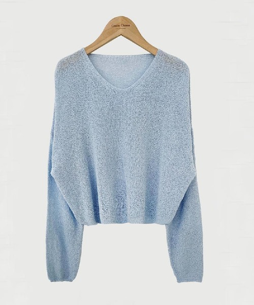 Chick（チック）の「カラーシアーニット（ニット/セーター・レディース・ブルー/ブラック/ピンク/ホワイト・FREE）」の19枚目の写真