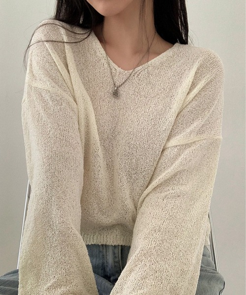 Chick（チック）の「カラーシアーニット（ニット/セーター・レディース・ブルー/ブラック/ピンク/ホワイト・FREE）」の17枚目の写真