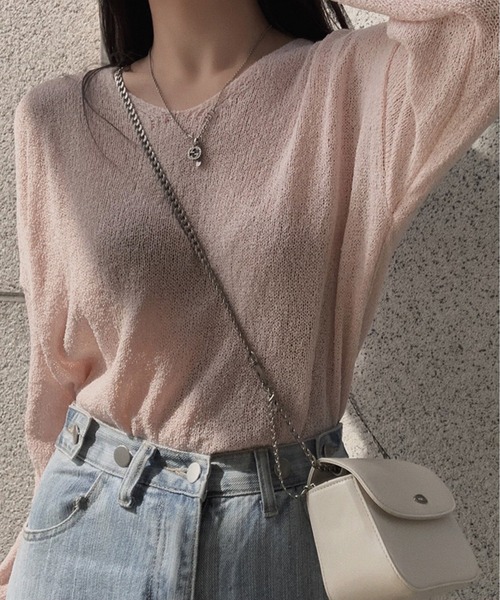 Chick（チック）の「カラーシアーニット（ニット/セーター・レディース・ブルー/ブラック/ピンク/ホワイト・FREE）」の15枚目の写真