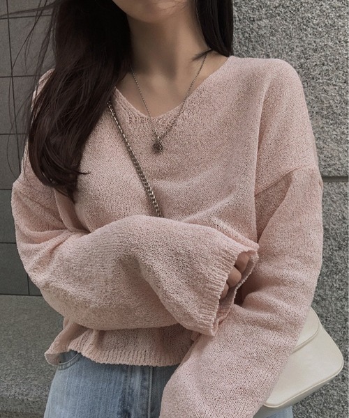 Chick（チック）の「カラーシアーニット（ニット/セーター・レディース・ブルー/ブラック/ピンク/ホワイト・FREE）」の6枚目の写真