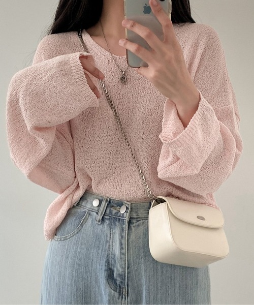 Chick（チック）の「カラーシアーニット（ニット/セーター・レディース・ブルー/ブラック/ピンク/ホワイト・FREE）」の20枚目の写真