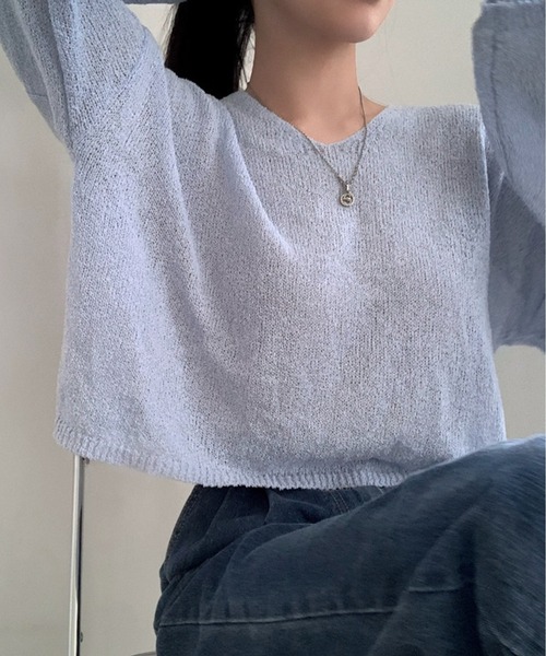 Chick（チック）の「カラーシアーニット（ニット/セーター・レディース・ブルー/ブラック/ピンク/ホワイト・FREE）」の22枚目の写真