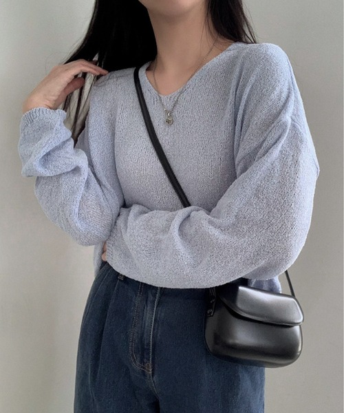 Chick（チック）の「カラーシアーニット（ニット/セーター・レディース・ブルー/ブラック/ピンク/ホワイト・FREE）」の16枚目の写真