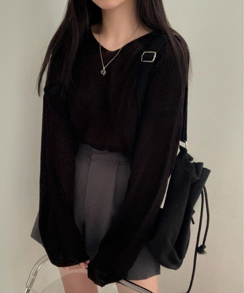 Chick（チック）の「カラーシアーニット（ニット/セーター・レディース・ブルー/ブラック/ピンク/ホワイト・FREE）」の10枚目の写真