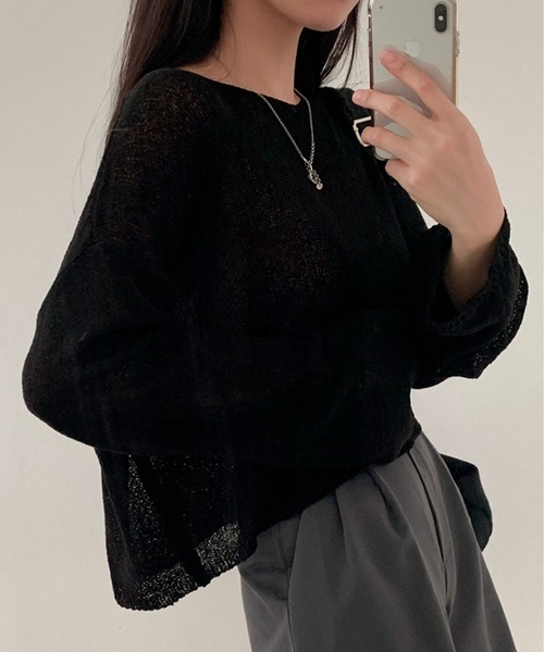 Chick（チック）の「カラーシアーニット（ニット/セーター・レディース・ブルー/ブラック/ピンク/ホワイト・FREE）」の13枚目の写真