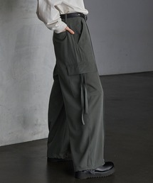 SERACE（セラス）の「【SERACE】Loose drape denim wide slacks cargo pants   ルーズドレープ デニムワイドスラックスカーゴパンツ（カーゴパンツ）」