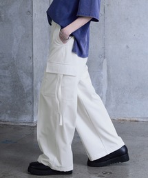 SERACE（セラス）の「【SERACE】Loose drape denim wide slacks cargo pants   ルーズドレープ デニムワイドスラックスカーゴパンツ（カーゴパンツ）」