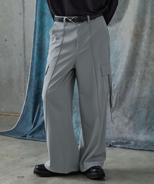 SERACE（セラス）の「【SERACE】Loose drape/denim wide slacks cargo pants / ルーズドレープ/デニムワイドスラックスカーゴパンツ（カーゴパンツ・メンズ・ライトグレー/ブラック/グレー系/チャコールグレー/オフホワイト/ブラック系/グレー・L/M/S）」の16枚目の写真