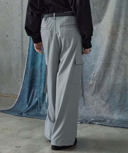 SERACE（セラス）の「【SERACE】Loose drape/denim wide slacks cargo pants / ルーズドレープ/デニムワイドスラックスカーゴパンツ（カーゴパンツ・メンズ・ライトグレー/ブラック/グレー系/チャコールグレー/オフホワイト/ブラック系/グレー・L/M/S）」の18枚目の写真