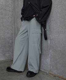 SERACE（セラス）の「【SERACE】Loose drape denim wide slacks cargo pants   ルーズドレープ デニムワイドスラックスカーゴパンツ（カーゴパンツ）」