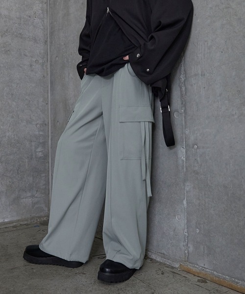 SERACE（セラス）の「【SERACE】Loose drape/denim wide slacks cargo pants / ルーズドレープ/デニムワイドスラックスカーゴパンツ（カーゴパンツ・メンズ・ライトグレー/ブラック/グレー系/チャコールグレー/オフホワイト/ブラック系/グレー・L/M/S）」の20枚目の写真