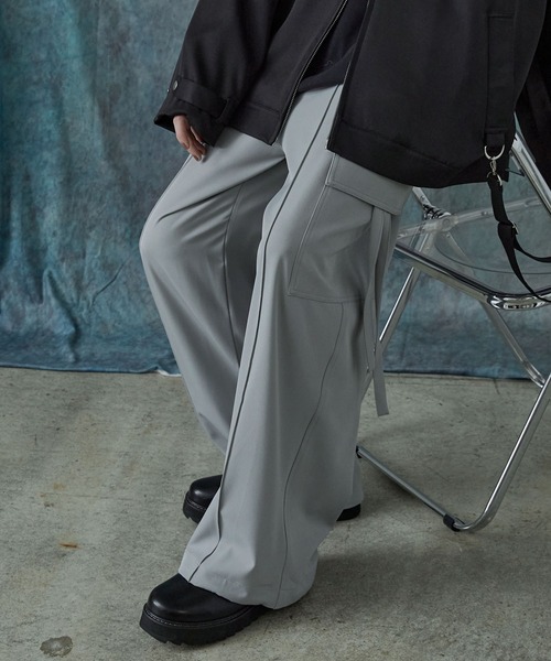 SERACE(セラス)の「【SERACE】Loose drape/denim wide slacks cargo pants / ルーズドレープ/デニムワイドスラックスカーゴパンツ(カーゴパンツ・メンズ・ライトグレー/ブラック/グレー系/チャコールグレー/オフホワイト/ブラック系/グレー・L/M/S)」の22枚目の写真