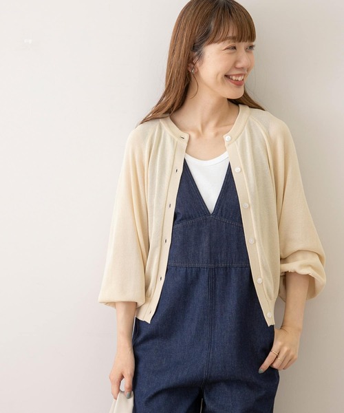 URBAN RESEARCH Sonny Label(アーバンリサーチサニーレーベル)の「ラグランクルーネックニットカーディガン(カーディガン/ボレロ・レディース・ミント/ブラック/アイボリー・FREE)」の5枚目の写真