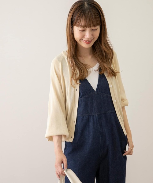 URBAN RESEARCH Sonny Label(アーバンリサーチサニーレーベル)の「ラグランクルーネックニットカーディガン(カーディガン/ボレロ・レディース・ミント/ブラック/アイボリー・FREE)」の6枚目の写真