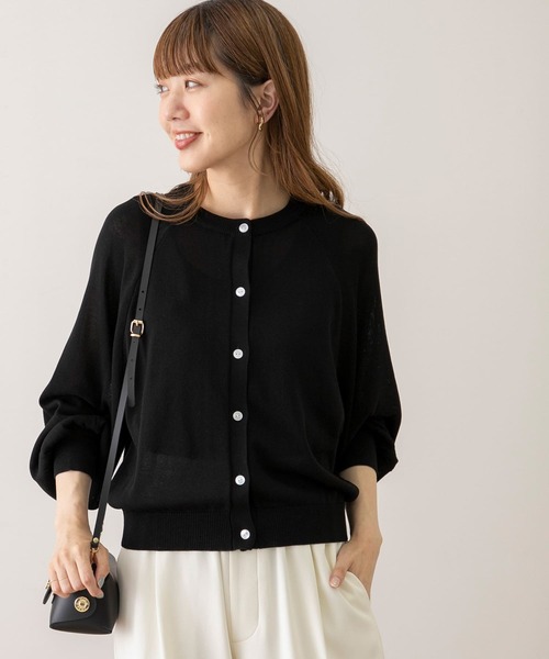 URBAN RESEARCH Sonny Label(アーバンリサーチサニーレーベル)の「ラグランクルーネックニットカーディガン(カーディガン/ボレロ・レディース・ミント/ブラック/アイボリー・FREE)」の13枚目の写真