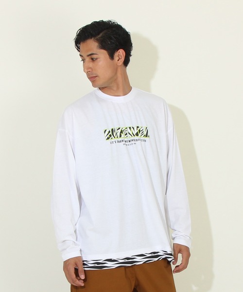 BABYDOLL(ベビードール)の「親子お揃い アニマルレイヤードロンT 8701A(Tシャツ/カットソー・レディース・ホワイト/ブラック・S/M/L/XL)」の1枚目の写真