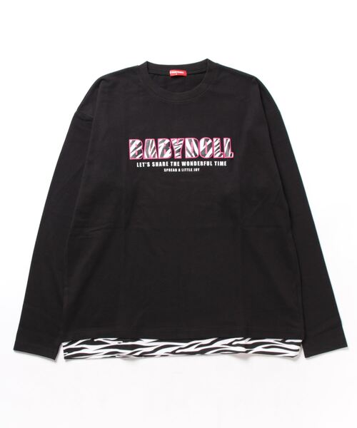 BABYDOLL(ベビードール)の「親子お揃い アニマルレイヤードロンT 8701A(Tシャツ/カットソー・レディース・ホワイト/ブラック・S/M/L/XL)」の4枚目の写真