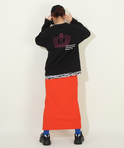 BABYDOLL(ベビードール)の「親子お揃い アニマルレイヤードロンT 8701A(Tシャツ/カットソー・レディース・ホワイト/ブラック・S/M/L/XL)」の8枚目の写真