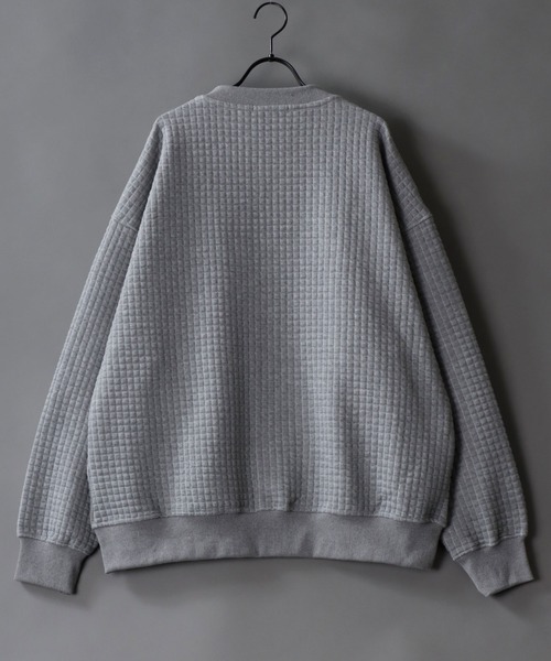 SITRY(シトリー)の「Big silhouette waffle quilt sweat cardigan / ビッグシルエット ワッフルキルト スウェット カーディガン(カーディガン/ボレロ・メンズ・グレー/ブラック/ネイビー・M/L)」の12枚目の写真