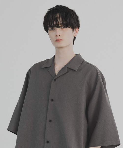 loose drape Relax open collar shirt / ルーズトロミリラックス