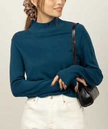 NAVY 洗えるニット カシミヤタッチ ハイネックプルオーバー