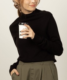 NAVY 洗えるニット カシミヤタッチ ハイネックプルオーバー