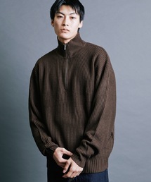 【SELECT】IR:AZE HALF ZIP KNIT:畦編みハーフジップニット