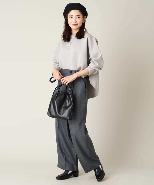 a.v.v(アーヴェヴェ)の「ラップ調ワイドパンツ(その他パンツ・レディース・アイボリー/チャコールグレー・36/38/40/42/34)」の5枚目の写真