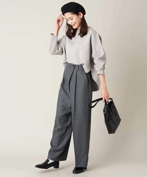 a.v.v(アーヴェヴェ)の「ラップ調ワイドパンツ(その他パンツ・レディース・アイボリー/チャコールグレー・36/38/40/42/34)」の6枚目の写真