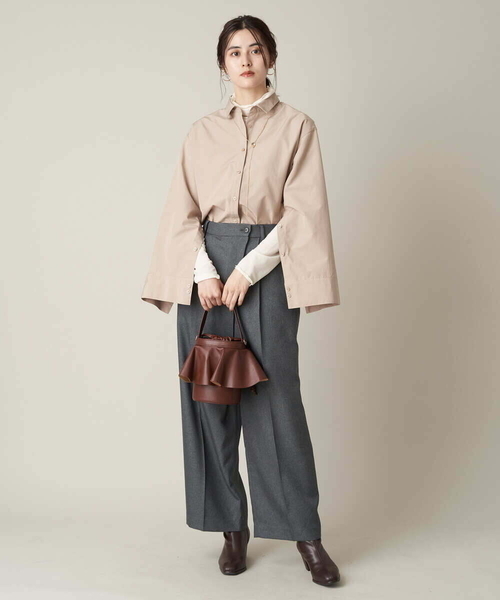 a.v.v(アーヴェヴェ)の「ラップ調ワイドパンツ(その他パンツ・レディース・アイボリー/チャコールグレー・36/38/40/42/34)」の8枚目の写真
