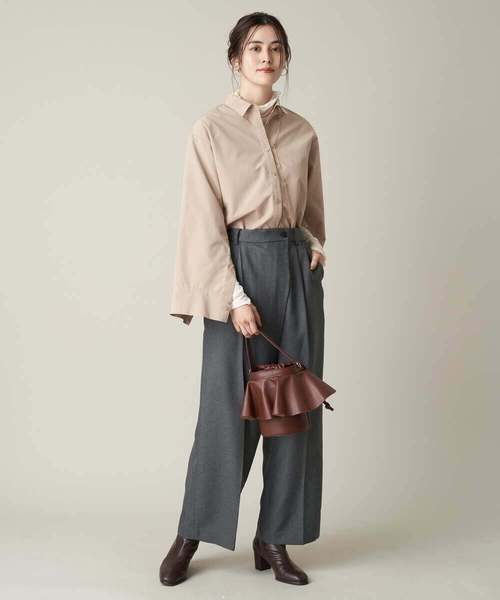 a.v.v(アーヴェヴェ)の「ラップ調ワイドパンツ(その他パンツ・レディース・アイボリー/チャコールグレー・36/38/40/42/34)」の10枚目の写真