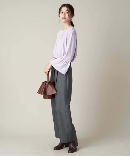 a.v.v(アーヴェヴェ)の「ラップ調ワイドパンツ(その他パンツ・レディース・アイボリー/チャコールグレー・36/38/40/42/34)」の12枚目の写真