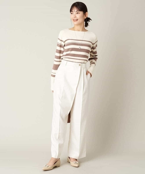 a.v.v(アーヴェヴェ)の「ラップ調ワイドパンツ(その他パンツ・レディース・アイボリー/チャコールグレー・36/38/40/42/34)」の17枚目の写真