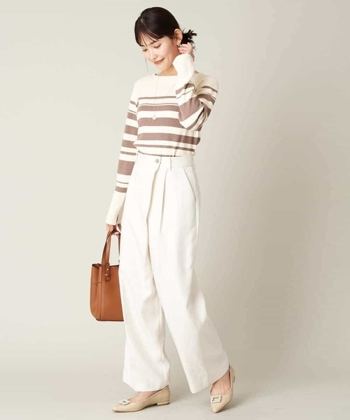 a.v.v(アーヴェヴェ)の「ラップ調ワイドパンツ(その他パンツ・レディース・アイボリー/チャコールグレー・36/38/40/42/34)」の18枚目の写真
