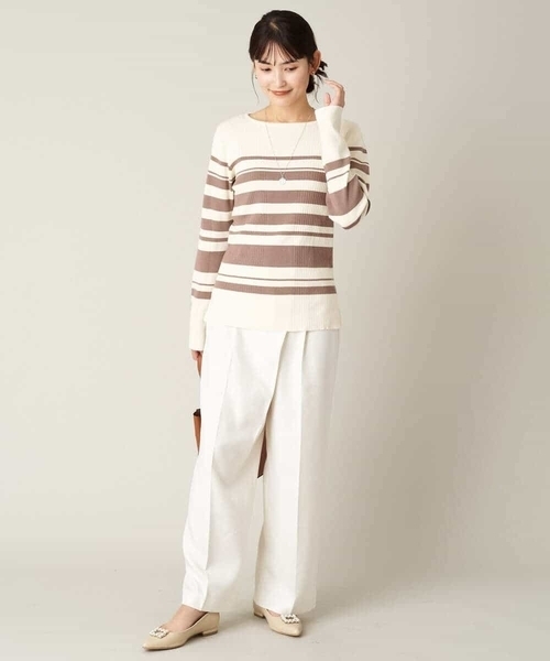 a.v.v(アーヴェヴェ)の「ラップ調ワイドパンツ(その他パンツ・レディース・アイボリー/チャコールグレー・36/38/40/42/34)」の20枚目の写真