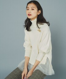 ウールカシミヤミックス ロールネック ニット