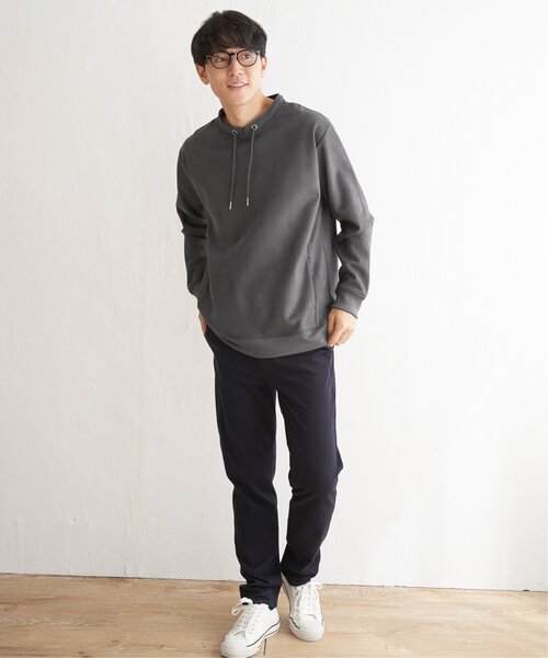 ikka（イッカ）の「【抗菌防臭／吸水速乾】セイケツ快TEKIフェイクスエードルーイカラー【親子コーデ】（スウェット・メンズ・ライトグレー/チャコールグレー/グリーン/ブルー/マスタード・L/XL/S/M）」の13枚目の写真