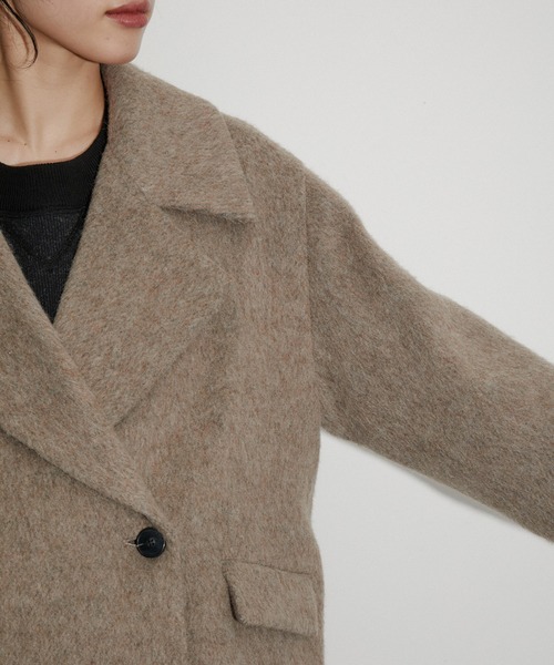 ADAM ET ROPE'（アダムエロペ）の「【サステナブル】シャギージャケットコート（チェスターコート・レディース・ブラック系その他/ブラウン・FREE）」の10枚目の写真