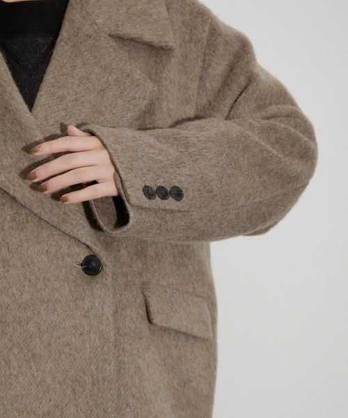 ADAM ET ROPE'（アダムエロペ）の「【サステナブル】シャギージャケットコート（チェスターコート・レディース・ブラック系その他/ブラウン・FREE）」の11枚目の写真