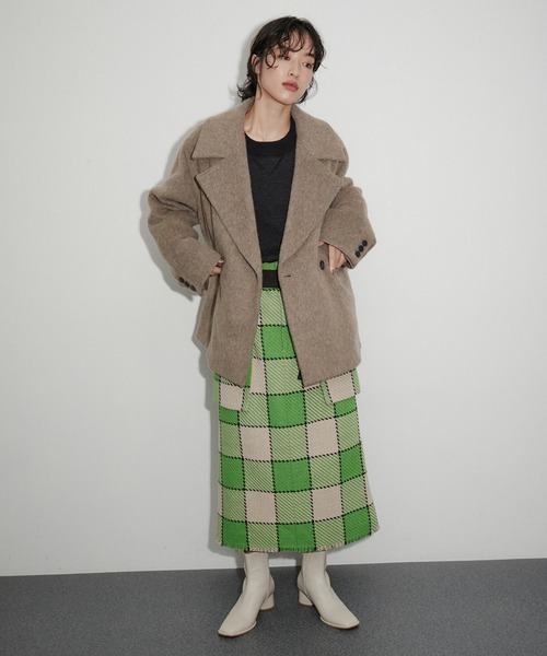 ADAM ET ROPE'（アダムエロペ）の「【サステナブル】シャギージャケットコート（チェスターコート・レディース・ブラック系その他/ブラウン・FREE）」の17枚目の写真