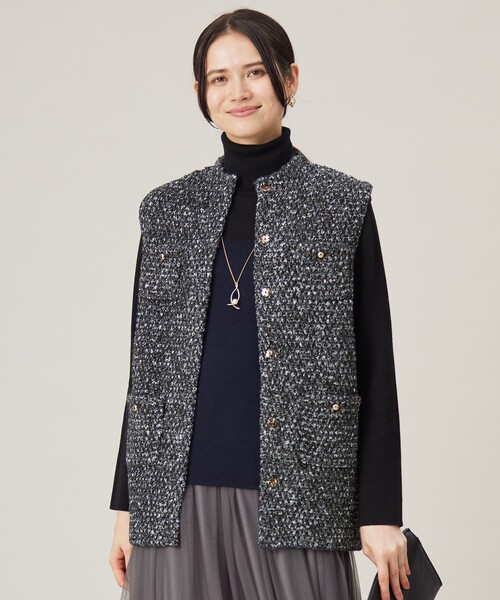 ツイード調ニット ジレ