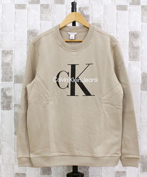 Calvin Klein（カルバン・クライン）の「CKJ モノグラムプリント クルーネックスウェットシャツ ls monogram crewneck sweatshirt（スウェット・メンズ・ホワイト/ブラック/ベージュ/ナチュラル・XL/M/L）」の3枚目の写真