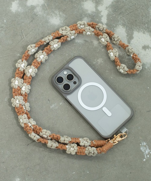 お盆限定セール！マクラメスマホショルダー ストラップショルダー ちょうせ