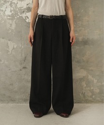Camphor wood | 1tuck wide baggy tweed slacks / ウールライク１タックワイドバギーツイードスラックス(スラックス)