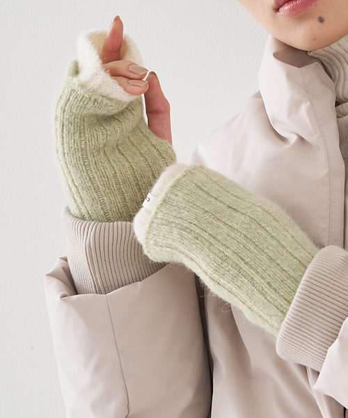 collex(コレックス)の「メリノウール アルパカ 2WAY フィンガーレスグローブ 手袋(手袋・レディース・ブラウン系その他/グリーン系その他/グレイッシュブルー・フリー)」の2枚目の写真