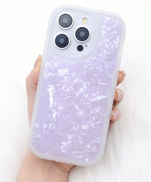 セール】シェル風カラーソフトラウンドiPhoneケース