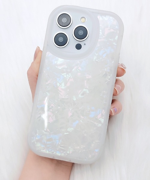 セール】シェル風カラーソフトラウンドiPhoneケース（スマホケース
