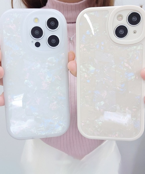キラキラ天然シェル イエロー系カラー✨チェーン付 オリジナル iPhoneケース キラキラ天然シェル イエロー系カラー✨チェーン付 オリジナル