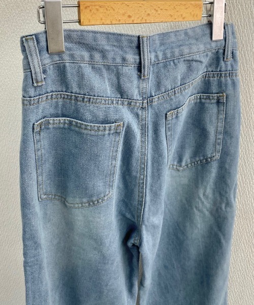LADY LIKE(レディライク)の「レイヤード風ダメージデニム(デニムパンツ・レディース・サックスブルー/ブルー・M)」の15枚目の写真